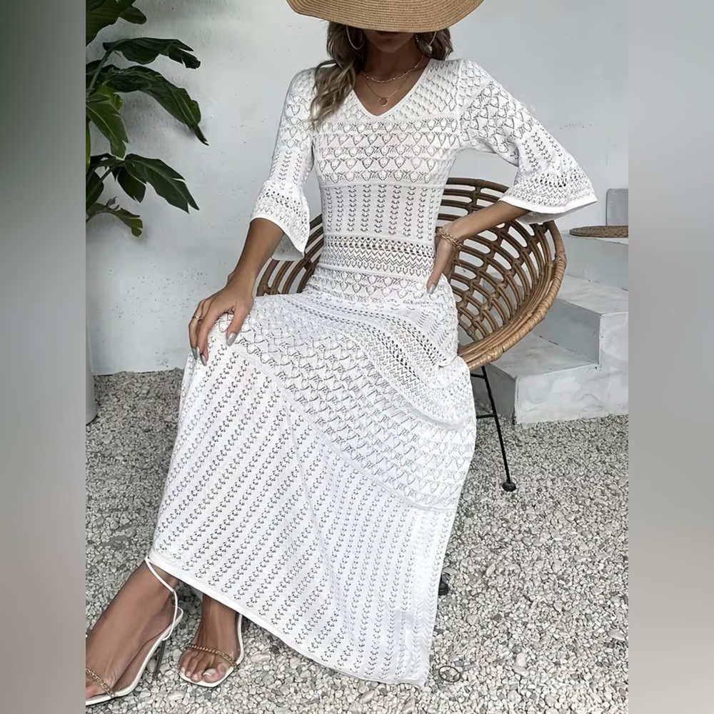 3-in-1 V-Neck Knit Maxi Dress/Coverup - Picture 4 of 17